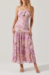 Astr The Label Estefany Floral Strapless Maxi Dress In Pink
