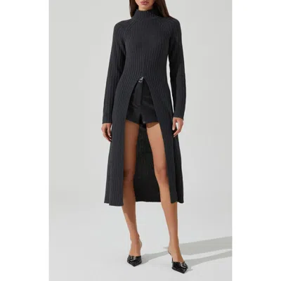 Astr The Label Estilo Extended Hem Sweater In Black