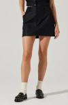 Astr The Label Ezra Cotton & Linen Blend Miniskirt In Black