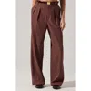 Astr The Label Faria Wide Leg Pants In Brown
