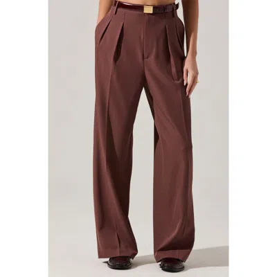 Astr The Label Faria Wide Leg Pants In Burgundy