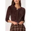Astr The Label Faux Fur Cardigan In Brown