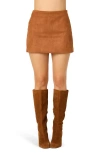 Astr The Label Faux Suede Miniskort In Brown