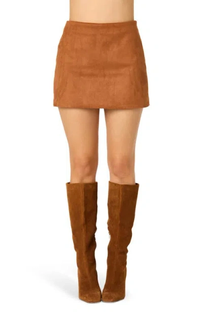 Astr The Label Faux Suede Miniskort In Brown