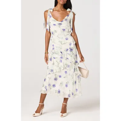 Astr The Label Fen Floral Print Midi Dress In Multi
