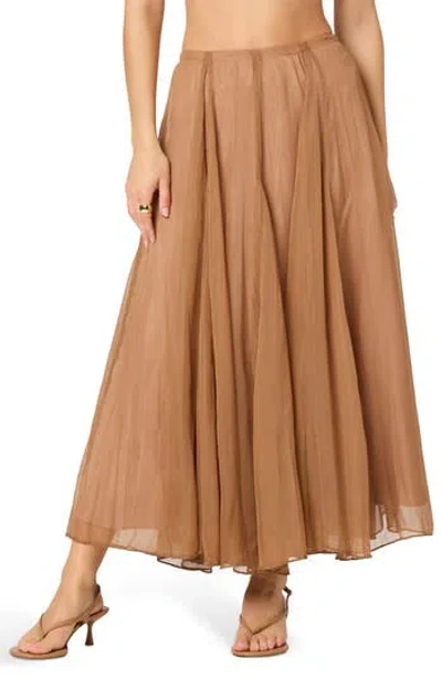 Astr The Label Fiori Maxi Skirt In Brown
