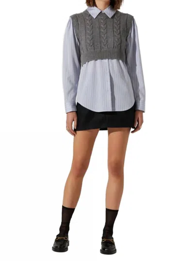 Astr The Label Flannery Mixed Media Layered Sweater In Multi