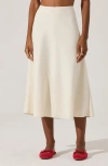Astr The Label Flared Midi Skirt In Ecru