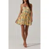 Astr The Label Floral Bubble Hem Minidress In Orange Multi Floral
