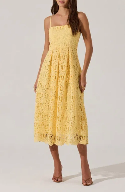 Astr The Label Floral Lace Dress In Yellow