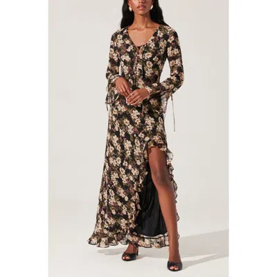 chinese dress ladies Yasmine Ruched Long Sleeve Maxi Dress main image 0
