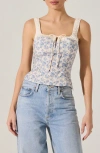 Astr The Label Floral Milkmaid Top In Blue Floral