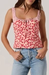 Astr The Label Floral Milkmaid Top In Pink