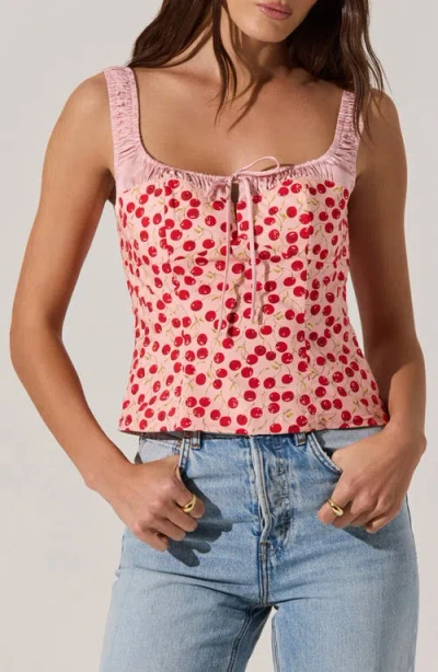 Astr The Label Floral Milkmaid Top In Pink