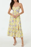 Astr The Label Floral Pleated Bust Fit & Flare Sundress
