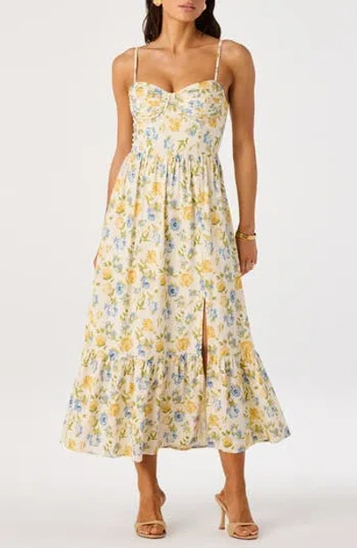 Astr The Label Floral Pleated Bust Fit & Flare Sundress In Multi
