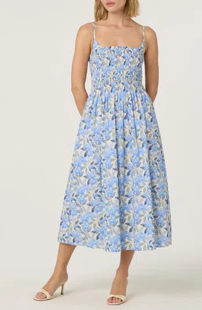 Astr The Label Floral Print A-line Dress In Blue