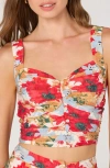 Astr The Label Floral Print Crop Top In Red