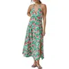 Astr The Label Floral Print Halter Dress In Green Pink Floral