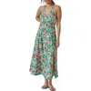 Astr The Label Floral Print Halter Dress In Green Pink Floral