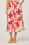 Astr The Label Floral Print Midi Skirt In Multi