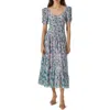Astr The Label Floral Print Ruched Maxi Dress In Green Lavender Floral