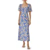 Astr Floral Tie Back Flutter Sleeve Dress In Blue Pink Floral