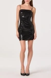 Astr The Label Foldover Sequin Minidress In Black