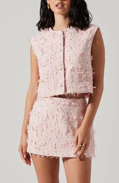 Astr Francie Top In Pink Jacquard Tweed