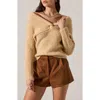 Astr The Label Franisbel Off The Shoulder Sweater In Brown