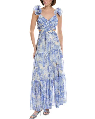 Astr The Label Fritillaria Maxi Dress In Blue