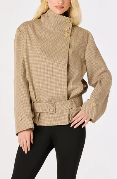 Astr The Label Gael Plaid Belted Jacket In Brown