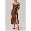 Astr The Label Gaia Floral Velvet Burnout Slipdress In Brown