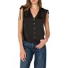 Astr The Label Gathered Tie Shoulder Top In Black