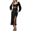 Astr The Label Gianna Corset Long Sleeve Dress In Black