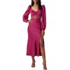 Astr The Label Gianna Corset Long Sleeve Dress In Fuchsia