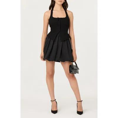 Astr The Label Giavanna Halter Minidress In Black