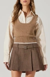 Astr Guinevere Layered Sweater In Brown Combo