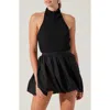Astr The Label Gwyneth Smock Halter Top In Black