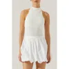 Astr The Label Gwyneth Smock Halter Top In White