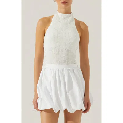 Astr The Label Gwyneth Smock Halter Top In White