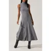 Astr The Label Haylie Turtleneck Knit Dress In Gray