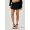 Astr The Label Hazel Rhinestone Waist Miniskirt In Black