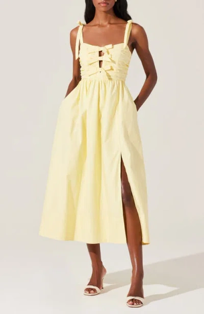 Astr The Label Helia Sleeveless A-line Dress In Butter Yellow