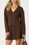 Astr The Label Herringbone Knit Top In Brown