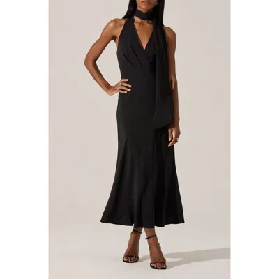 Astr The Label Hilaire Halter Neck Dress In Black