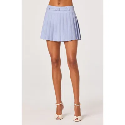 Astr The Label Hina Pleat Stripe Skort In Blue