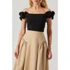 Astr The Label Hoda Mixed Media Off The Shoulder Top