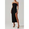 Astr Idalia Strapless Bodycon Midi Dress In Black In Black