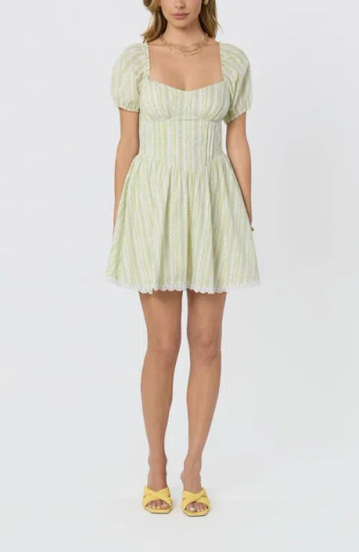 Astr The Label Ilianna Floral Border Print Minidress In Green